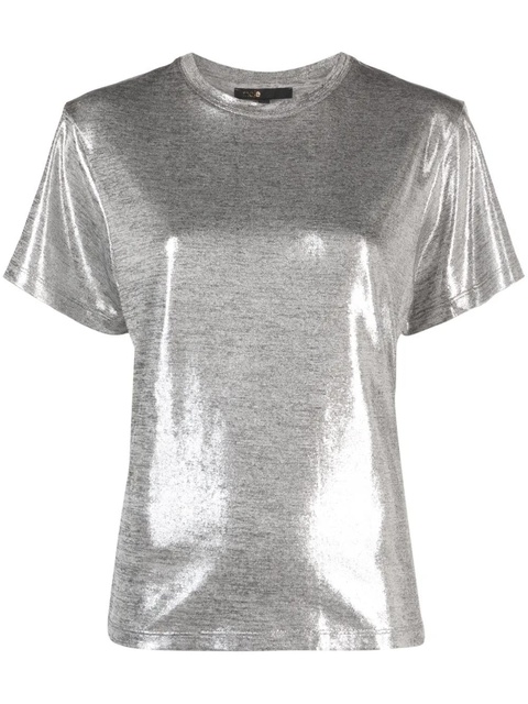 Maje lamé round-neck T-shirt - Silver - zdjęcie produktu nr 1