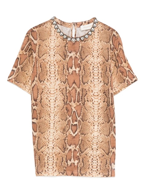 ZIMMERMANN embellished snake-print T-shirt - Neutrals - zdjęcie produktu nr 1