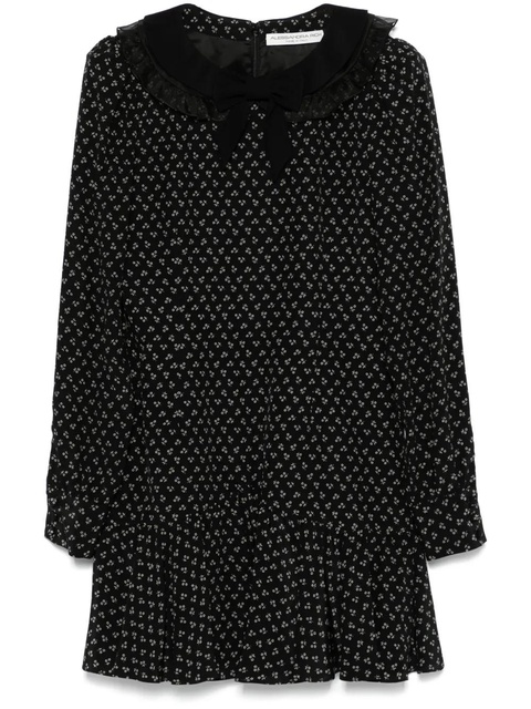 Alessandra Rich flower-print silk mini dress - Black - zdjęcie produktu nr 1