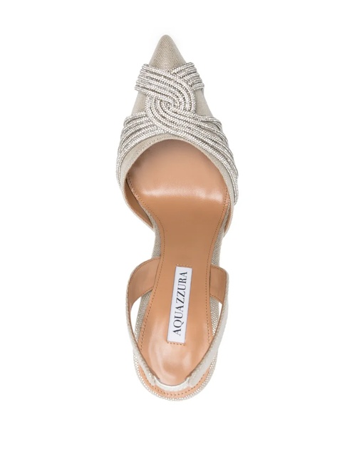 Aquazzura Aqua Gatsby 105mm leather pumps - Silver - zdjęcie produktu nr 2