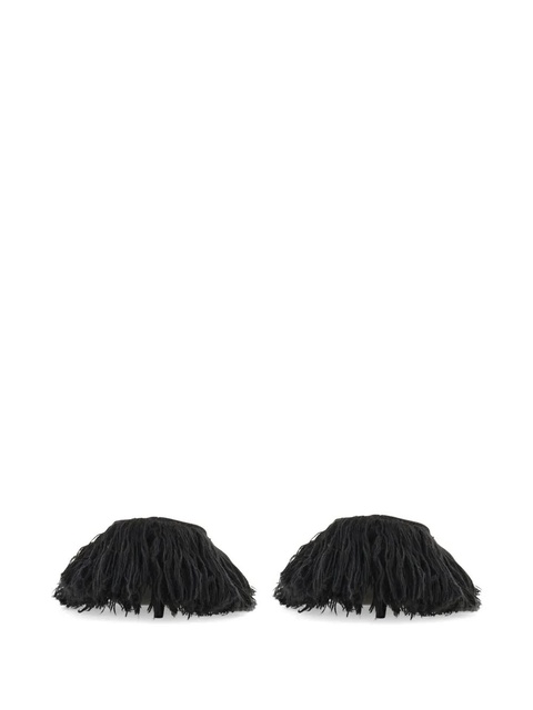 Ferragamo Eva feathered-detail mules - Black - zdjęcie produktu nr 2
