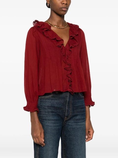 DÔEN Hardy ruffled blouse - Red - zdjęcie produktu nr 2
