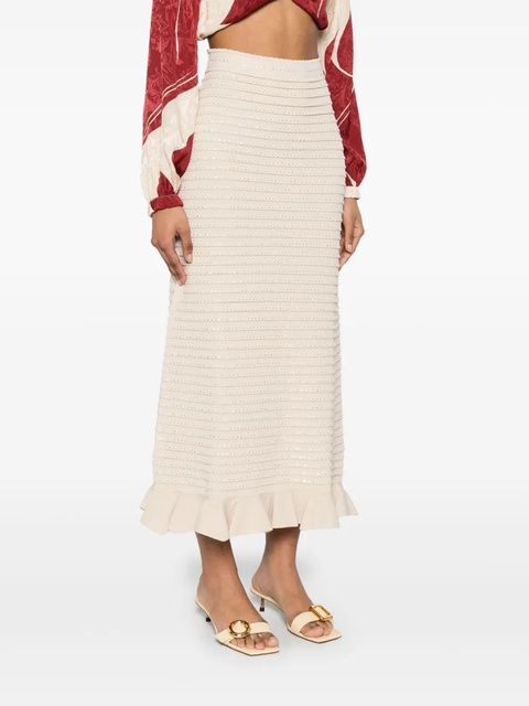 SANDRO rhinestone-embellished knit maxi skirt - Neutrals - zdjęcie produktu nr 2
