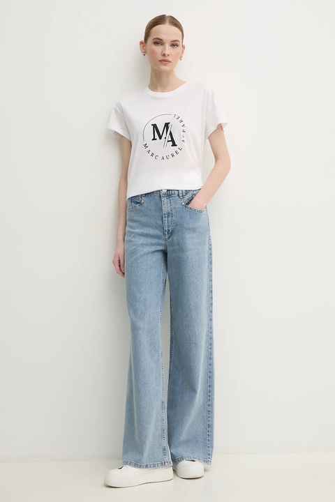 Marc Aurel t-shirt damski kolor biały 7635-7000-73814 - zdjęcie produktu nr 1