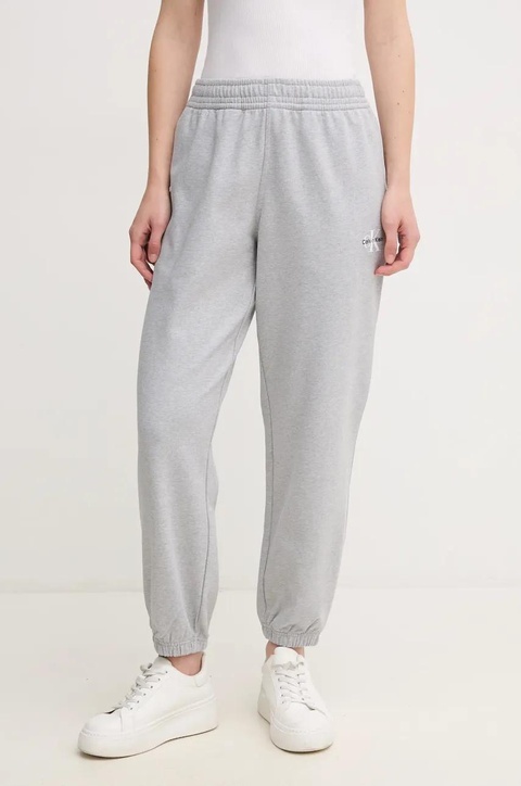 Calvin Klein Jeans spodnie dresowe damskie kolor szary gładkie LV047B235G - zdjęcie produktu nr 1