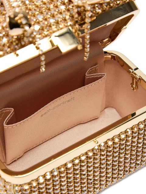 Self-Portrait mini crystal embellishment bag - Gold - zdjęcie produktu nr 2