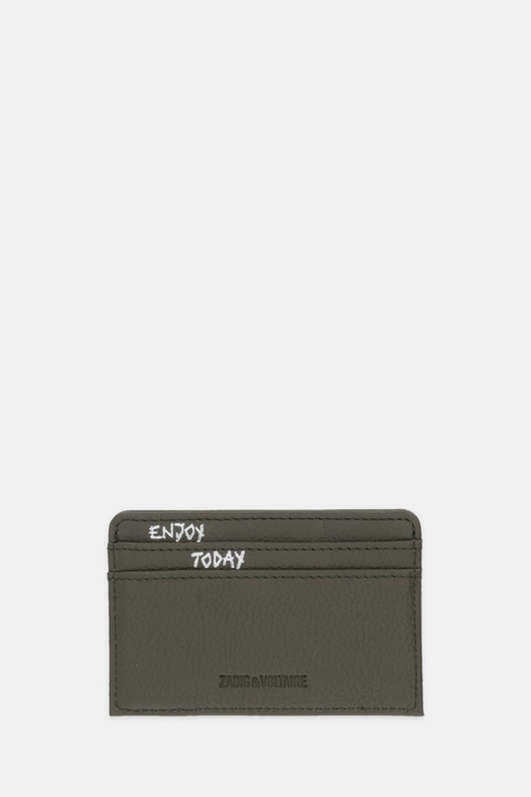 ZADIG&VOLTAIRE etui na karty skórzane kolor zielony LWSG00001 - zdjęcie produktu nr 2