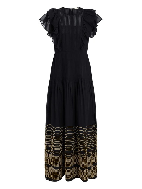 Marie Oliver Winfrey pleated ruffle maxi dress - Black - zdjęcie produktu nr 1