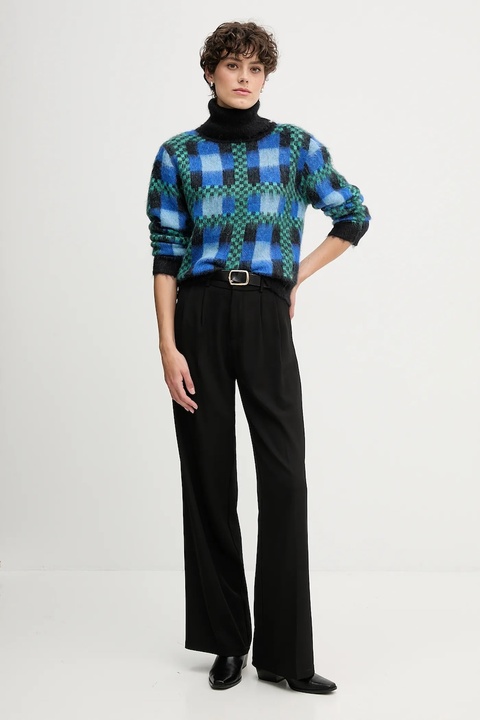 Sandro Ferrone sweter z dodatkiem wełny damski kolor niebieski z golfem S87YBFGAVA - zdjęcie produktu nr 1