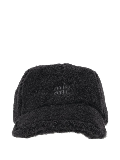 Miu Miu fleece baseball cap - Black - zdjęcie produktu nr 1