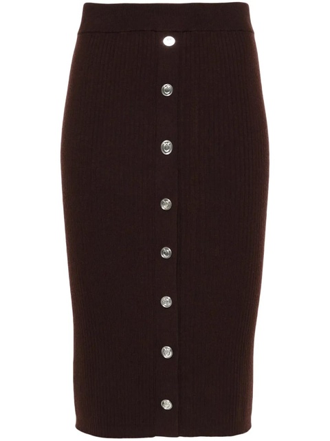 PINKO ribbed-knit midi skirt - Brown - zdjęcie produktu nr 1