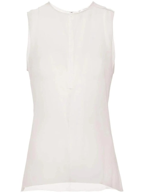 AMI Paris semi-sheer silk top - White - zdjęcie produktu nr 1