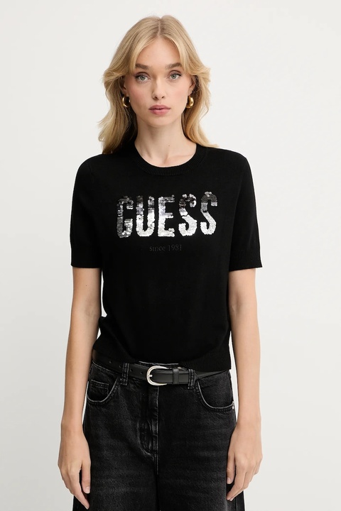 Guess t-shirt LAYLA damski kolor czarny W5YR25 Z2NQ2 - zdjęcie produktu nr 1