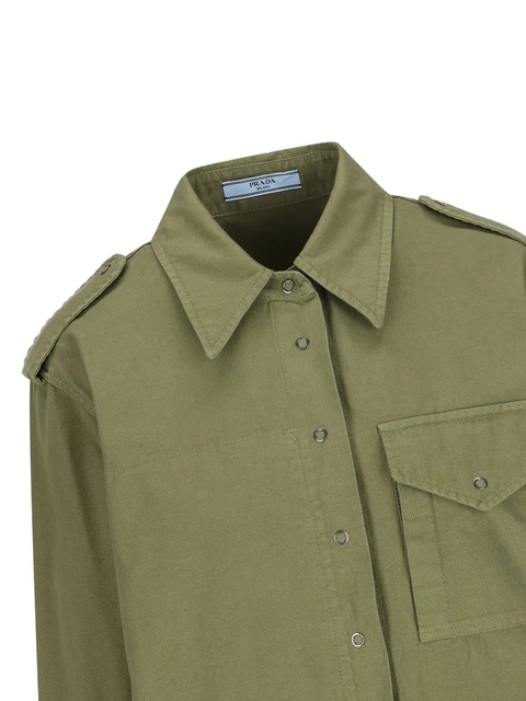 Prada flap-pocket button jumpsuit - Green - zdjęcie produktu nr 1