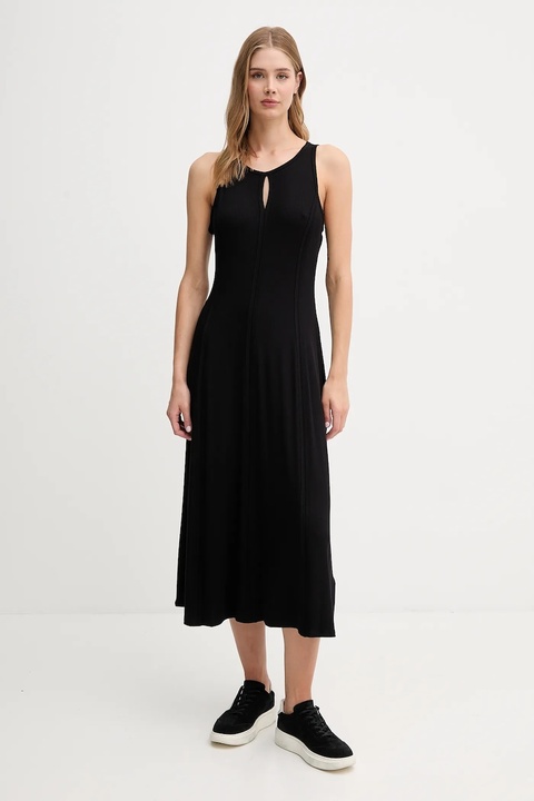 Dkny sukienka kolor czarny maxi rozkloszowana P5ED0BMX - zdjęcie produktu nr 1