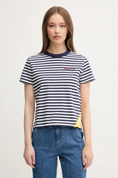 Tommy Hilfiger t-shirt bawełniany SAILING damski kolor granatowy WW0WW45935 - zdjęcie produktu nr 1