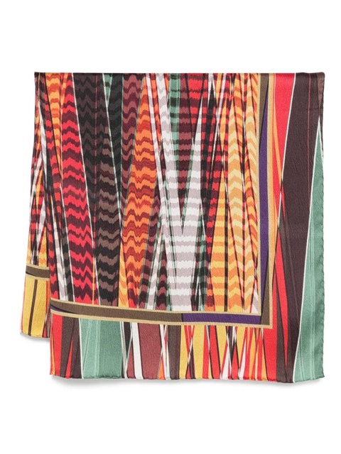 Missoni abstract-pattern silk scarf - Red - zdjęcie produktu nr 1