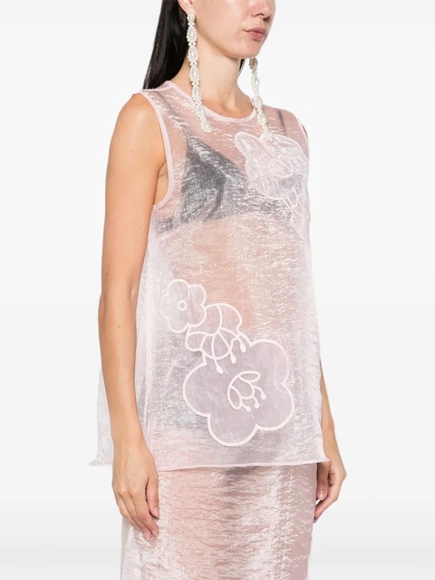Cecilie Bahnsen floral-embellished sleeveless top - Pink - zdjęcie produktu nr 2