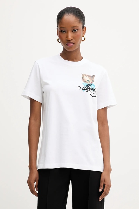 MSGM t-shirt bawełniany damski kolor biały 3941MDM110SE.257590 - zdjęcie produktu nr 1