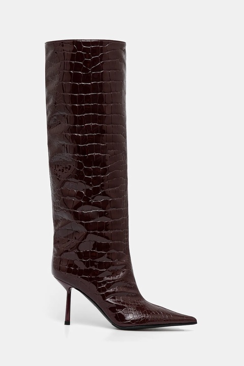 Le Silla kozaki Stivale Bella damskie kolor bordowy na szpilce 4236C080BLPPLYL160 - zdjęcie produktu nr 2