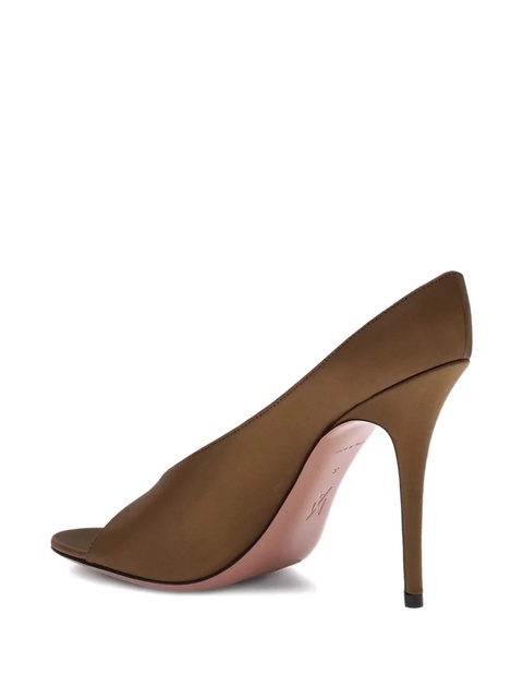 Amina Muaddi 105mm Anok satin peep-toe sandals - Brown - zdjęcie produktu nr 2