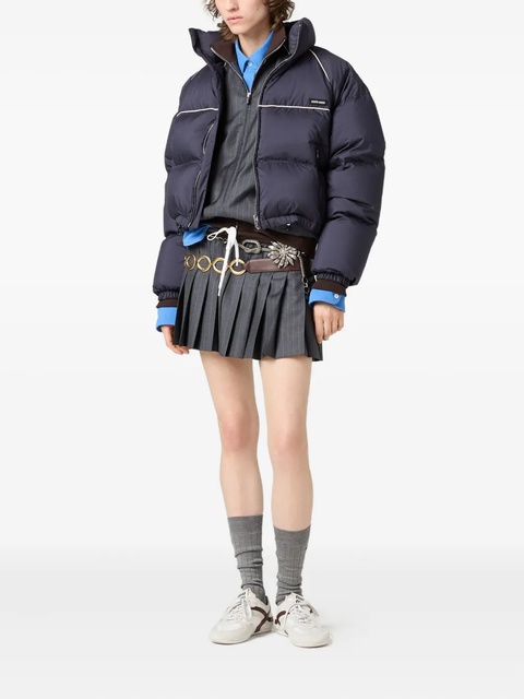 Miu Miu padded piped-trim jacket - Blue - zdjęcie produktu nr 2