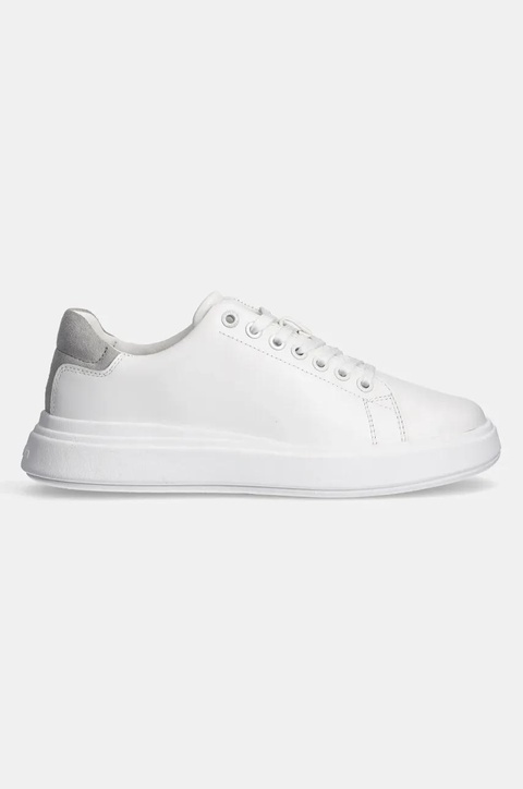 Calvin Klein sneakersy skórzane CUPSOLE LACE UP - SUEDE BT kolor biały HW0HW02404 - zdjęcie produktu nr 2
