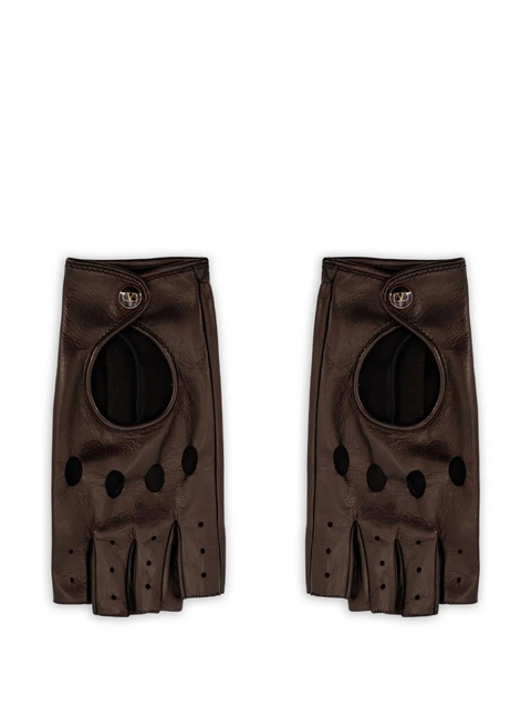 Valentino Garavani perforated leather gloves - Brown - zdjęcie produktu nr 2