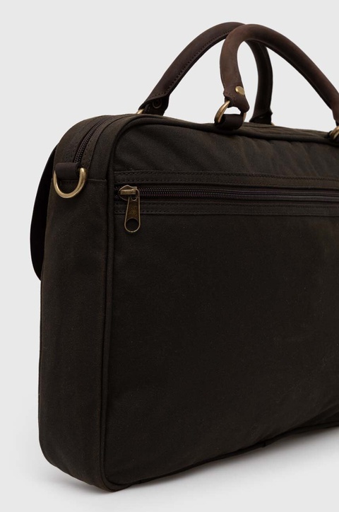 Barbour torba Wax Leather Briefcase kolor zielony UBA0004 - zdjęcie produktu nr 2