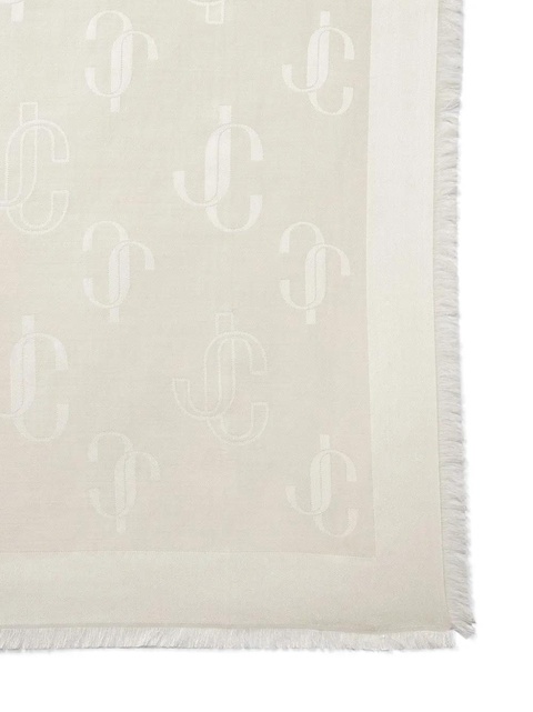 Jimmy Choo Emani monogram.jacquard scarf - Neutrals - zdjęcie produktu nr 1