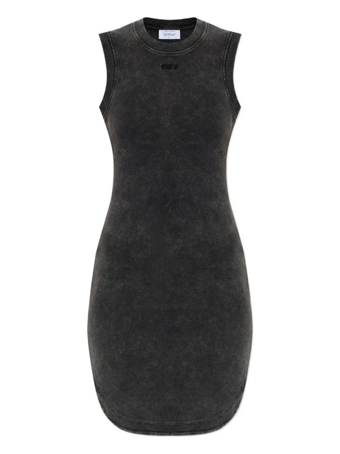 Off-White logo-embroidered ribbed dress - Black - zdjęcie produktu nr 1