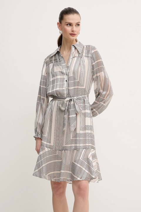 Marc Aurel sukienka kolor beżowy mini rozkloszowana 6535-1010-93383 - zdjęcie produktu nr 1