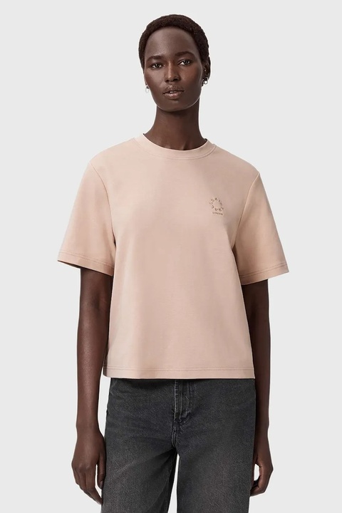 AllSaints t-shirt bawełniany damski kolor beżowy W220JC - zdjęcie produktu nr 1