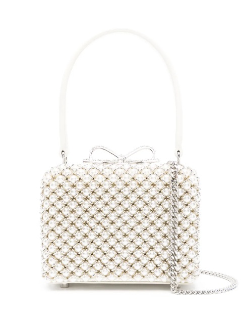 Self-Portrait mini pearl-embellishment tote bag - Neutrals - zdjęcie produktu nr 1