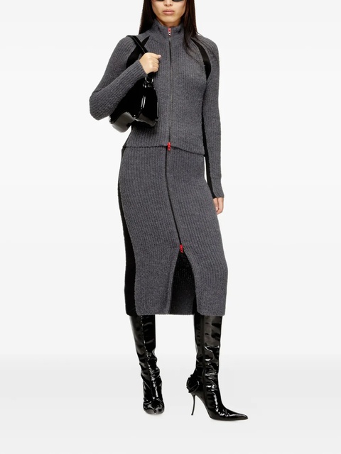 Diesel ribbed panel zip-up cardigan - Grey - zdjęcie produktu nr 2