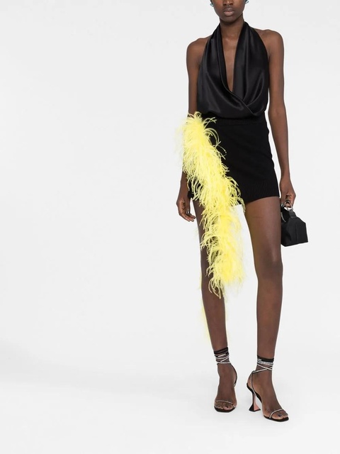 The Attico feather-embellished mini skirt - Black - zdjęcie produktu nr 2