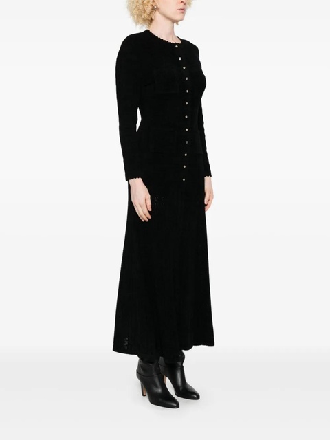 SANDRO button-detailed knitted maxi dress - Black - zdjęcie produktu nr 1