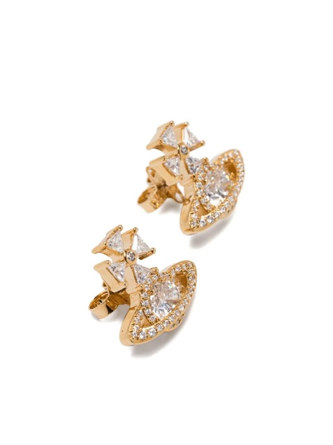 Vivienne Westwood orb cross cubic zirconia earrings - Gold - zdjęcie produktu nr 2