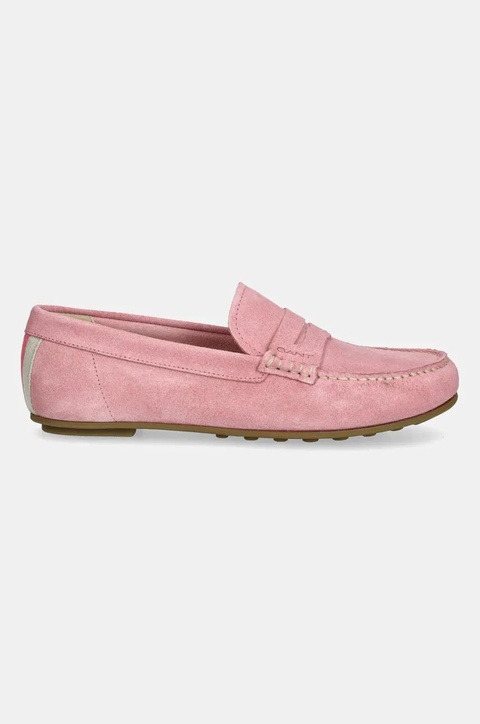 Gant mokasyny zamszowe Seabaya damskie kolor różowy na płaskim obcasie 30573932.G580 - zdjęcie produktu nr 2