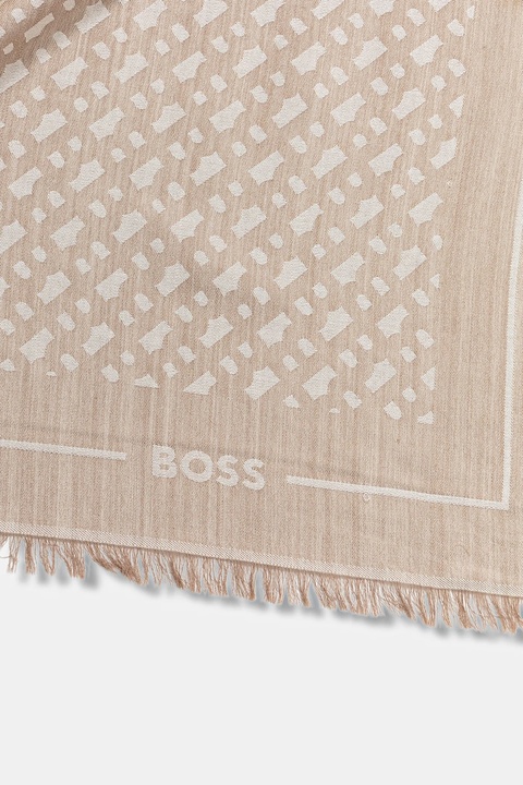 BOSS chusta z domieszką wełny kolor beżowy 50517733 - zdjęcie produktu nr 2