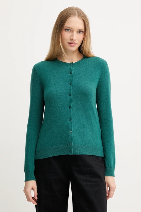 United Colors of Benetton kardigan wełniany kolor zielony lekki - zdjęcie produktu nr 1