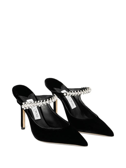 Jimmy Choo 100mm crystal-embellished heeled mules - Black - zdjęcie produktu nr 1