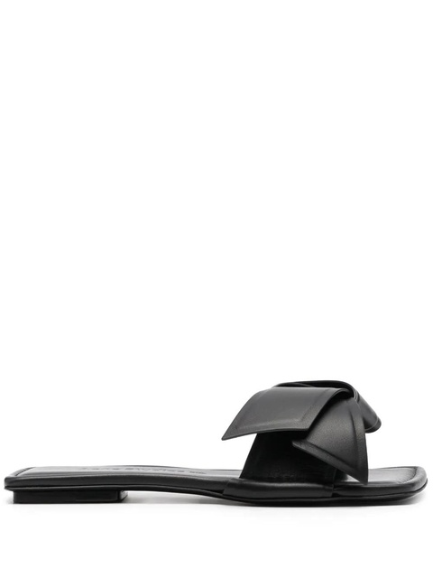 Acne Studios bow-detailing leather slides - Black - zdjęcie produktu nr 1