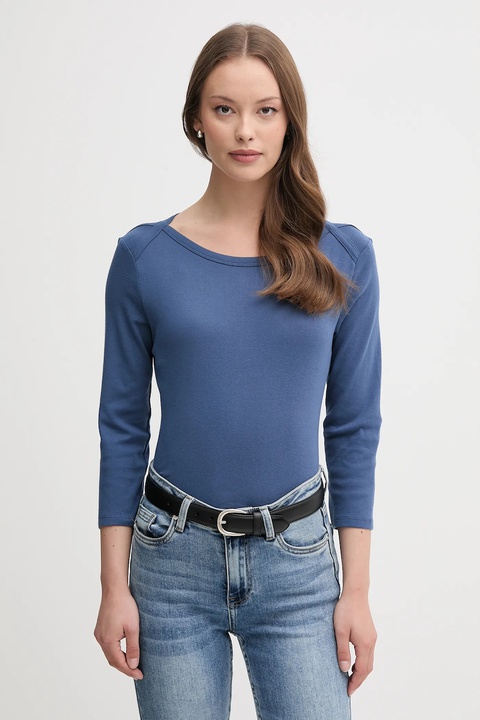 United Colors of Benetton longsleeve bawełniany kolor niebieski 3GA2E16A1 - zdjęcie produktu nr 1