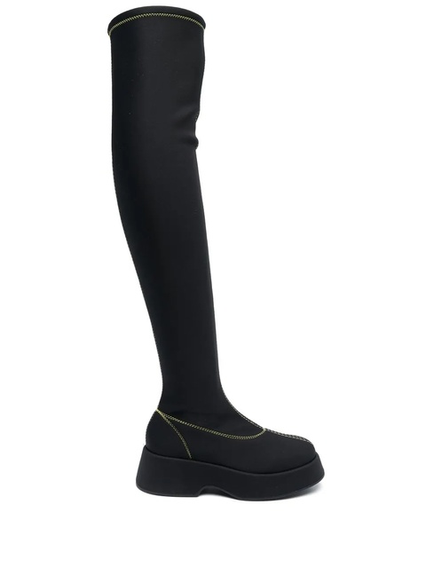 GANNI Retro Flatform above-knee boots - Black - zdjęcie produktu nr 1