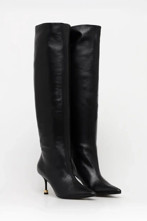 Vanda Novak kozaki skórzane Kaja Deep Black damskie kolor czarny na szpilce - zdjęcie produktu nr 2