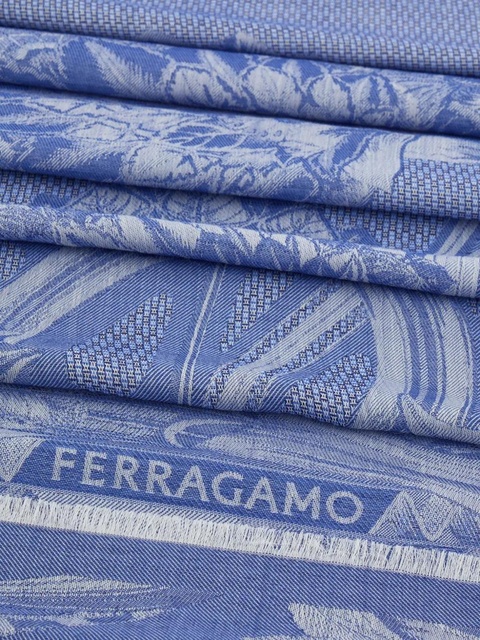Ferragamo floral-jacquard scarf - Blue - zdjęcie produktu nr 2