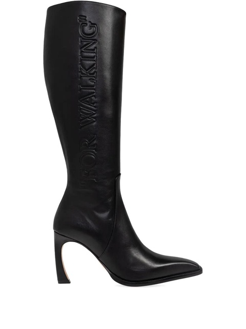 Off-White embossed heeled boots - Black - zdjęcie produktu nr 1