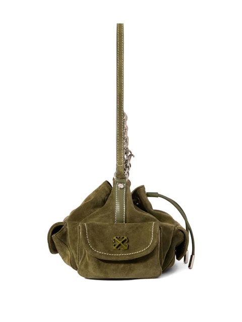 Off-White Dumbo.B chain suede bucket bag - Green - zdjęcie produktu nr 1