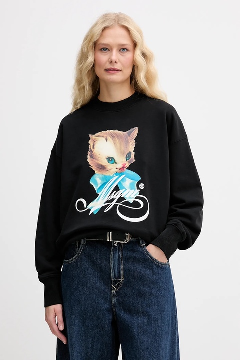 MSGM bluza bawełniana damska kolor czarny z nadrukiem 3941MDM113SE.257749 - zdjęcie produktu nr 1